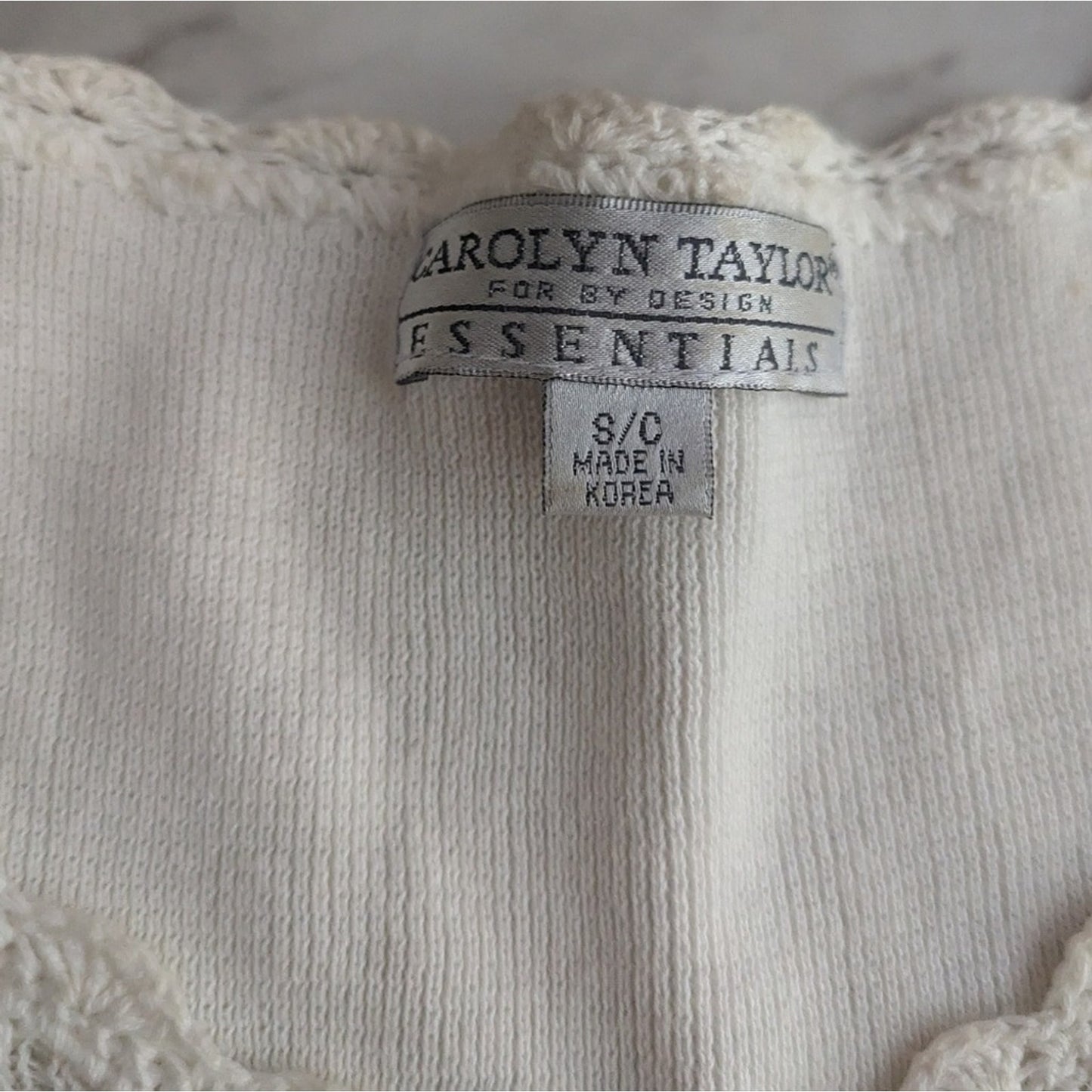 Vintage Crochet Knit Top Cream Whimsigoth Fairy Handmade Size Small Cotton #E7