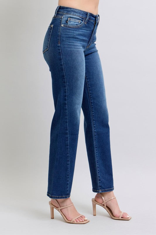 Judy Blue Full Size Side Seam Detail Straight Jeans with Pockets - Scarlett's Riverside Boutique 