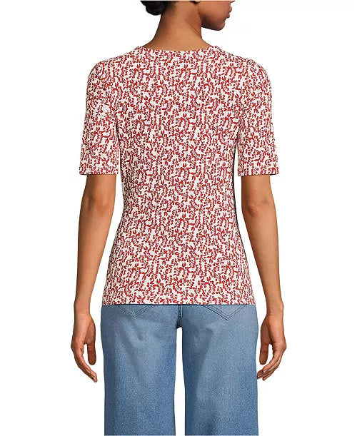 Lands' End Women's Lightweight Jersey Tie Front Top sz XL. #97