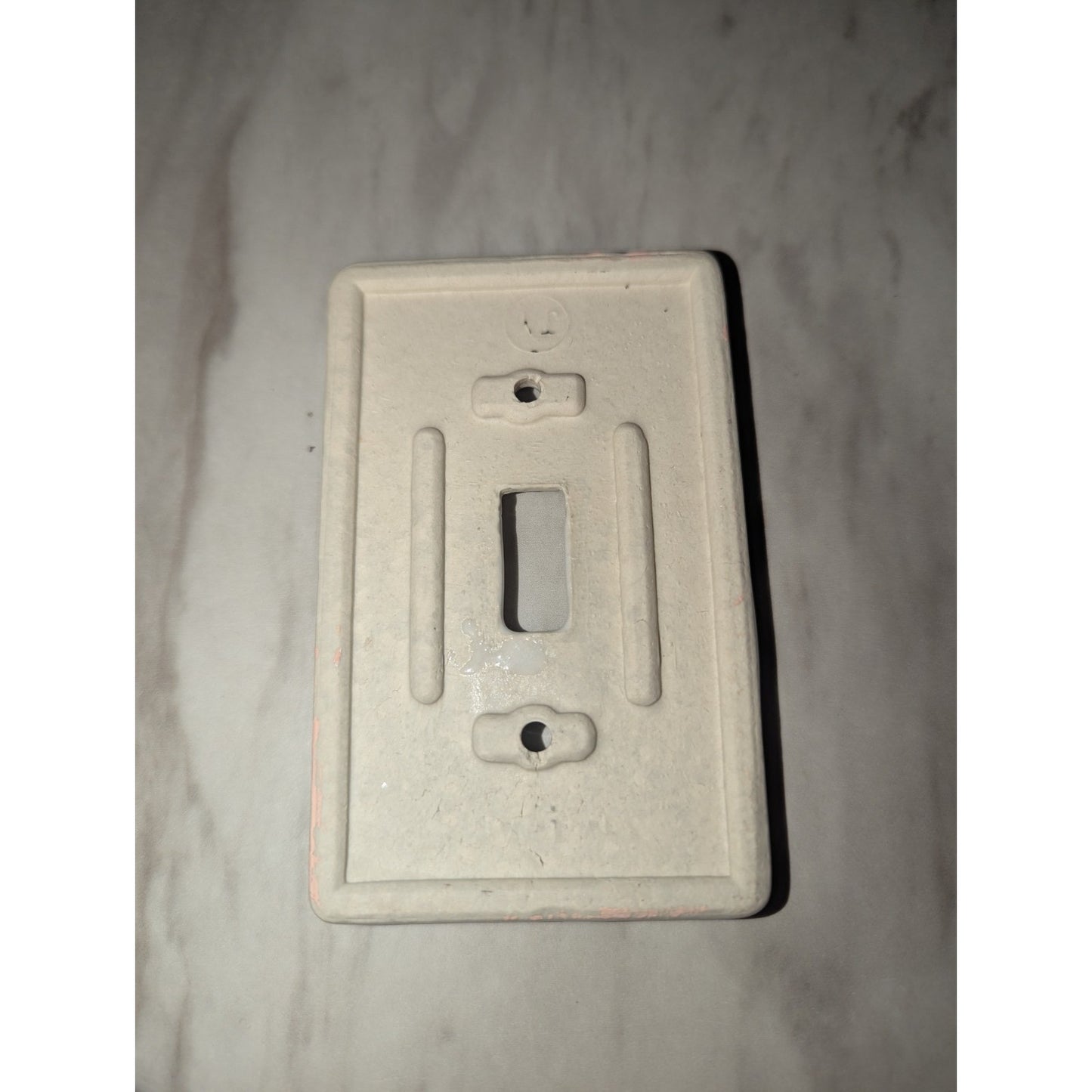 White Floral Porcelain Single Toggle Light Wall Switch Plate Cover Handpainted