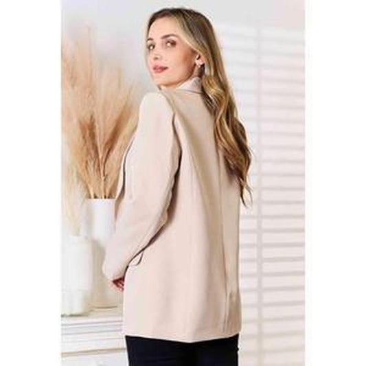 Double Take Shawl Collar Long Sleeve Blazer