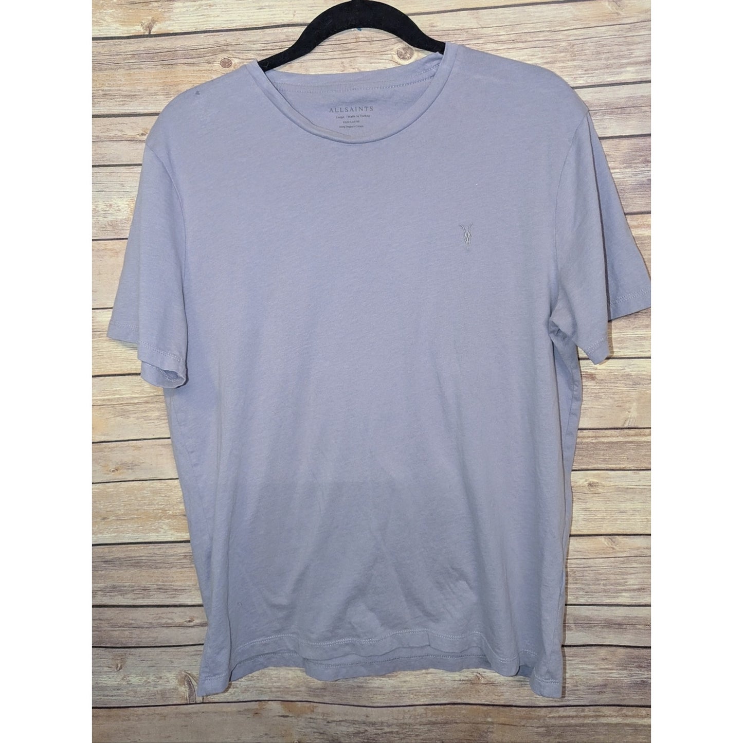 AllSaints Men’s Large Lavender Crewneck T Shirt Short Sleeve Organic Cotton Tee