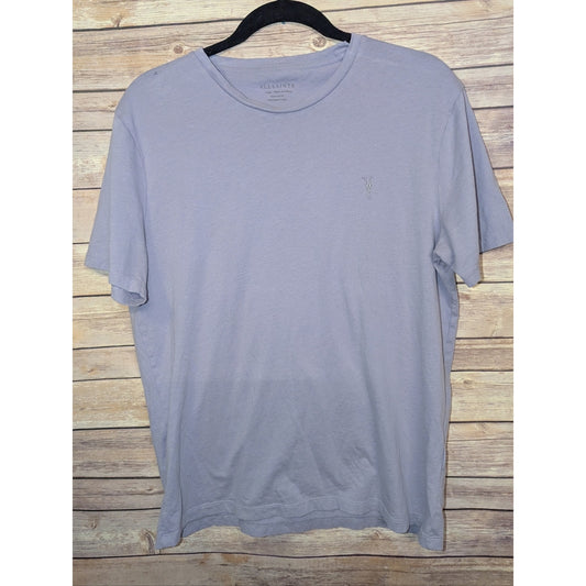 AllSaints Men’s Large Lavender Crewneck T Shirt Short Sleeve Organic Cotton Tee