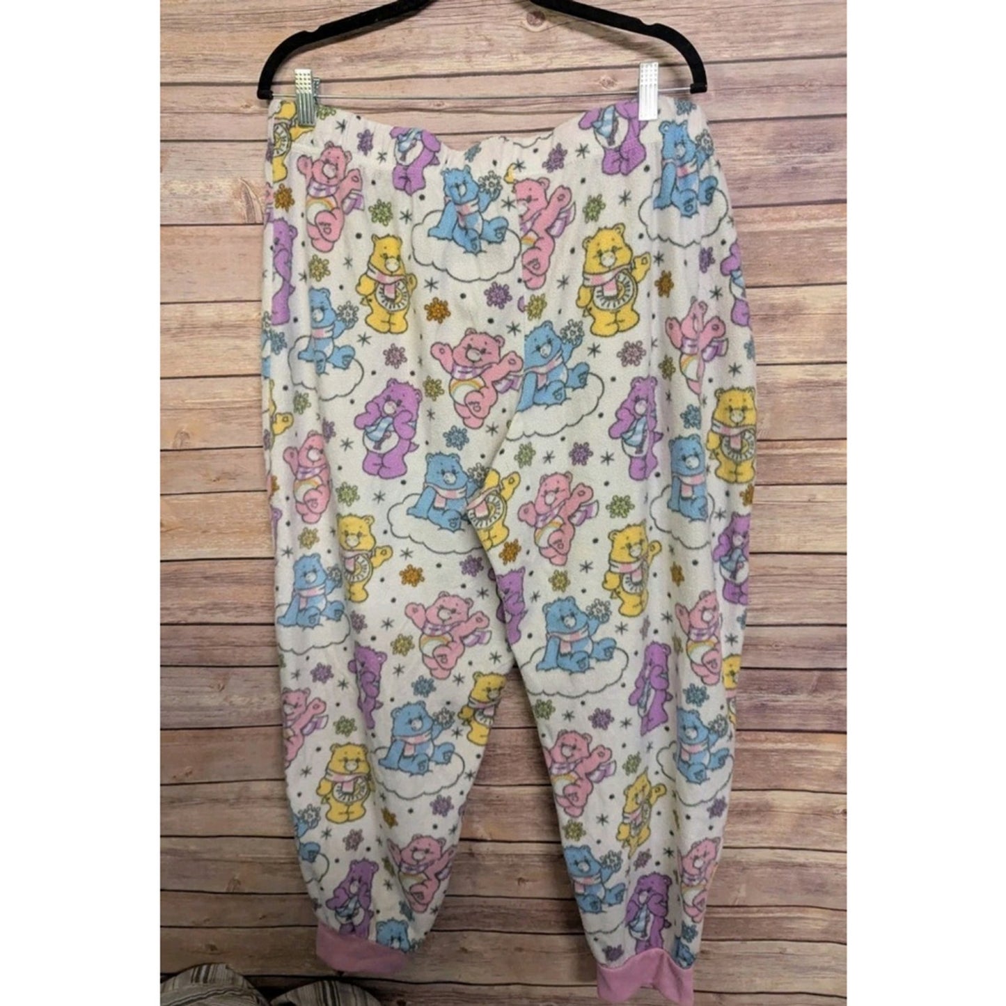CARE BEARS Womens Jogger Lounge Pants 2xl Lightweight Minky Fleece Cuffed