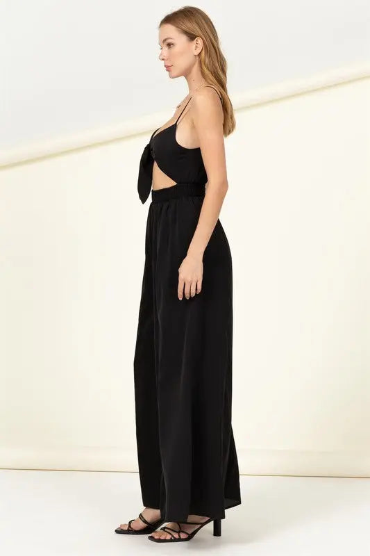 Remember Me Front Sash Cutout Jumpsuit - Scarlett's Riverside Boutique 