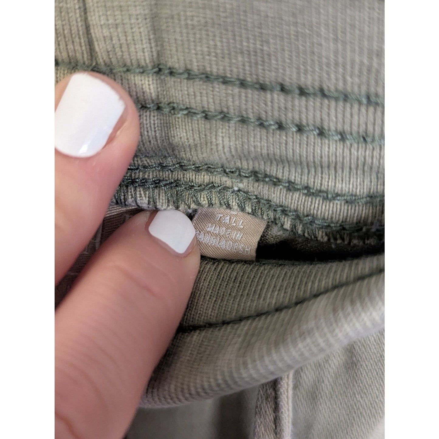 GAP Tall Olive Green Drawstring Jogger Pants Womens Casual Pull On Tapered Pants