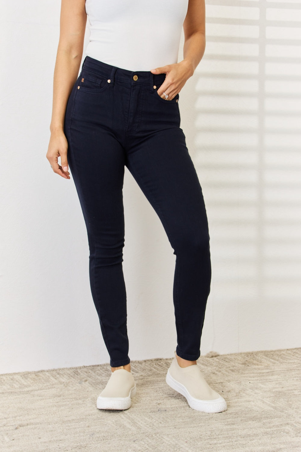 Judy Blue Full Size Garment Dyed Tummy Control Skinny Jeans - Scarlett's Riverside Boutique 