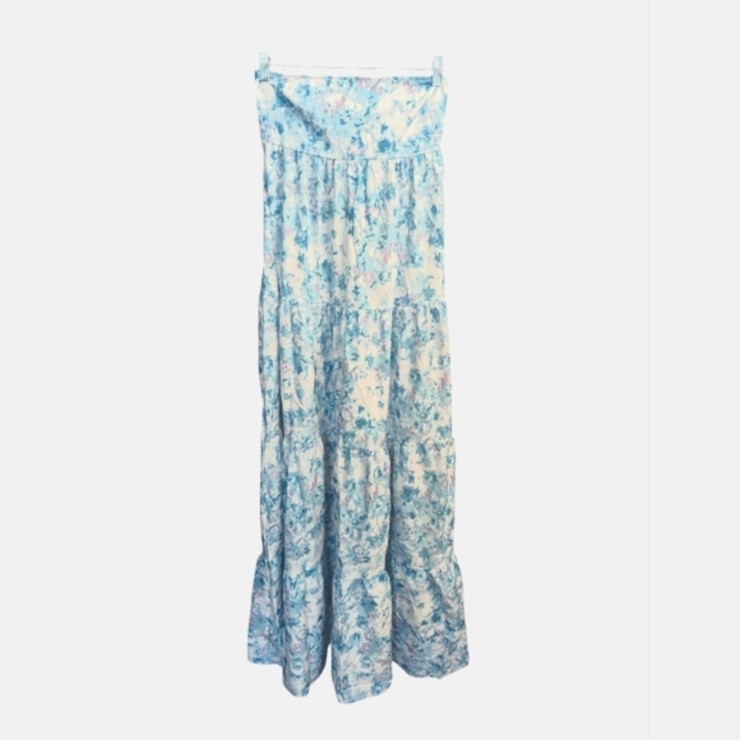 NWT Scarlett Strapless Blue Floral Maxi Dress Wedding Guest, Spring B65
