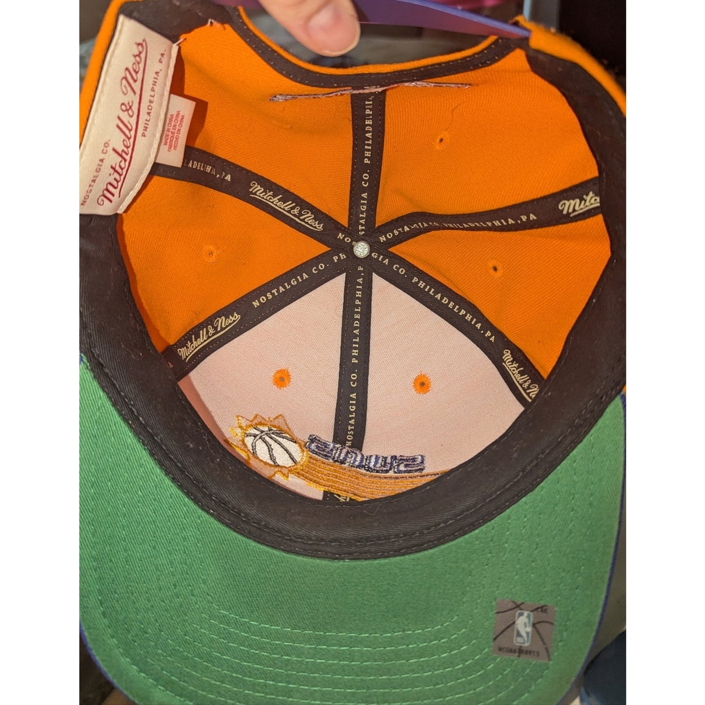 Mitchell & Ness Phoenix Suns Snapback Hat Orange Purple NBA Hardwood Classics Ca