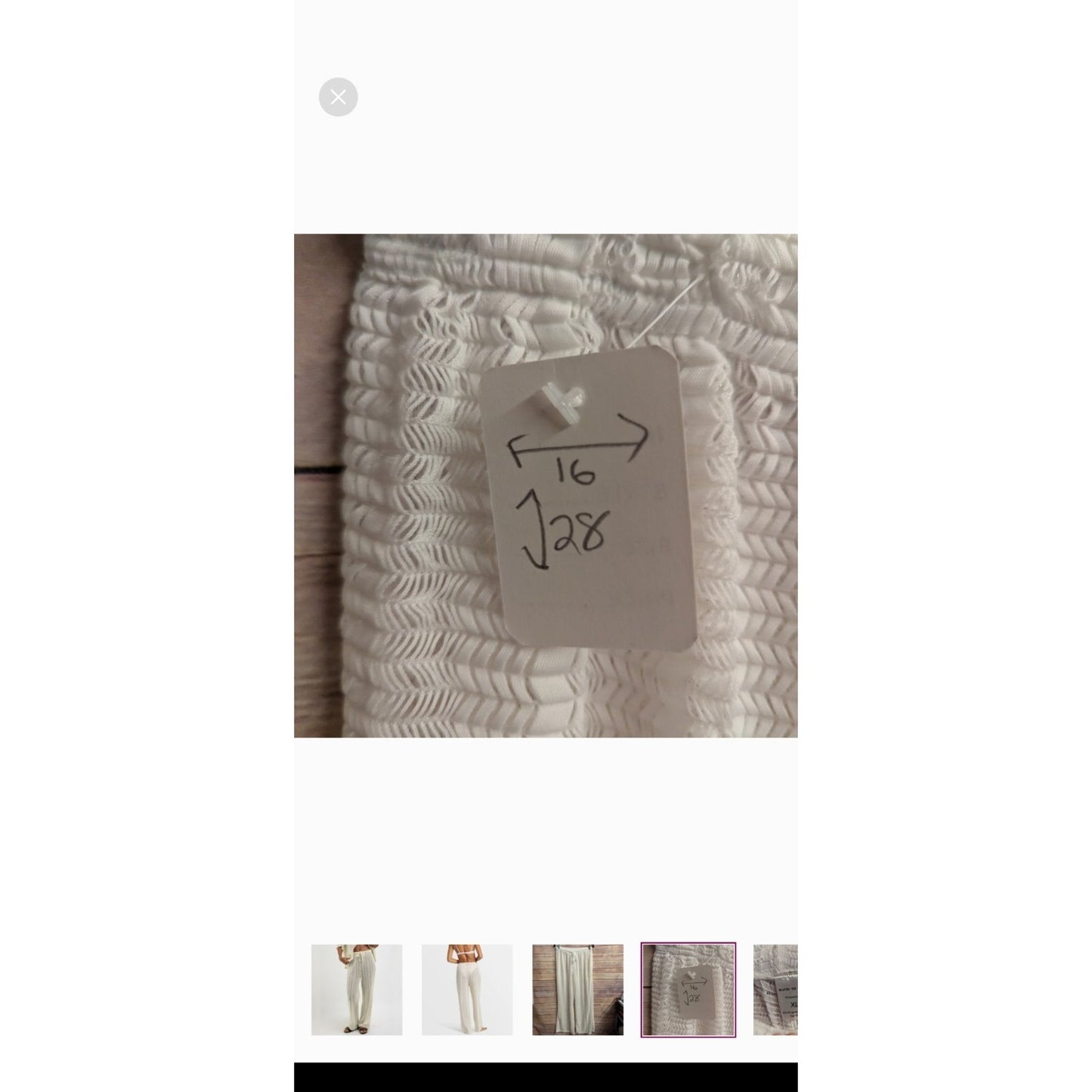 WAVES TO COAST White/Ivory Women's Pants Swimsuit Cover Up NWTs Sz XL
