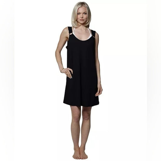 J ValdiSolid Bondi Ring Tank Swim Coverup Dress Sz L #F15
