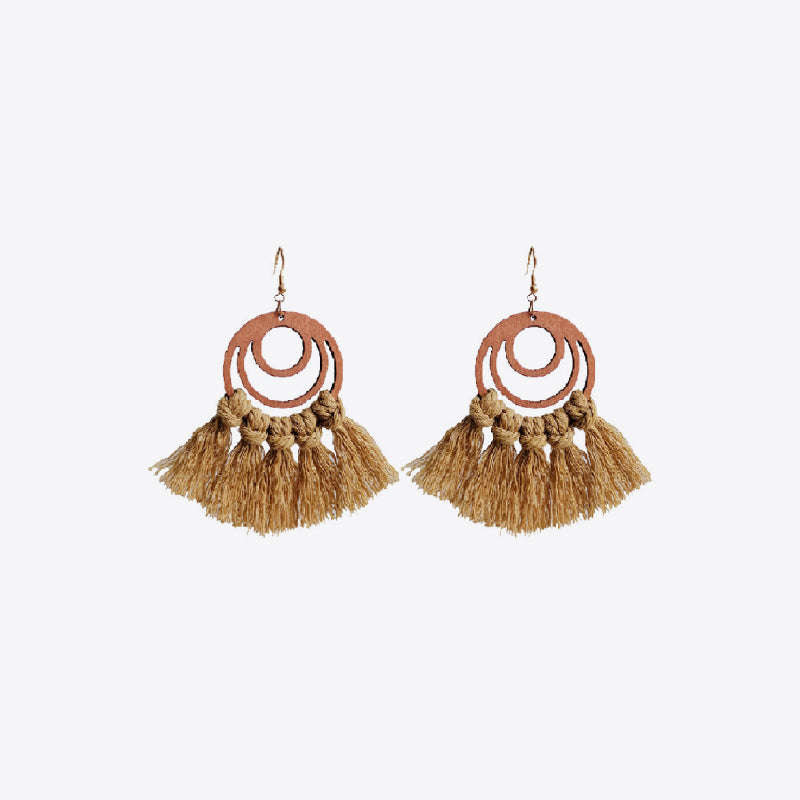 Tassel Detail Geometric Earrings - Scarlett's Riverside Boutique 