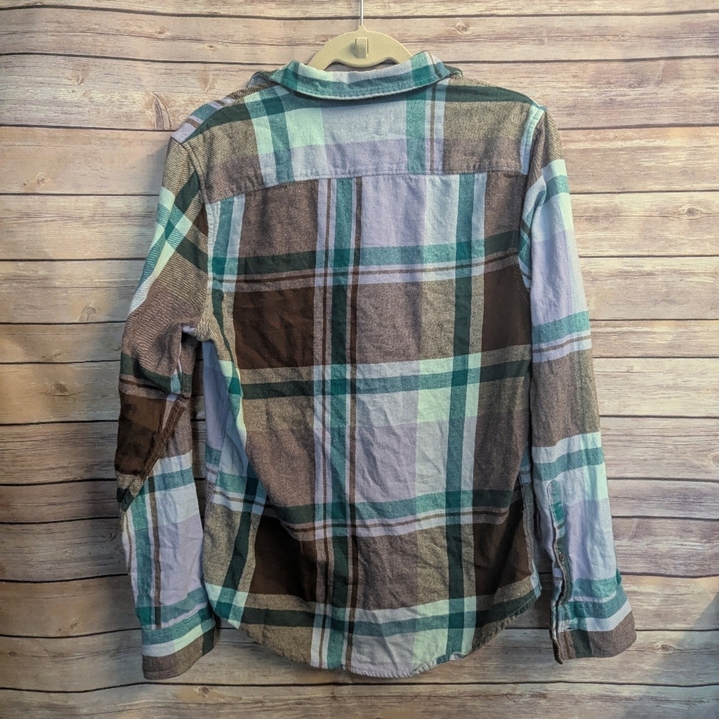 Abound Men's Casual Plaid Shirt - Brown, Blue, Green Sz s