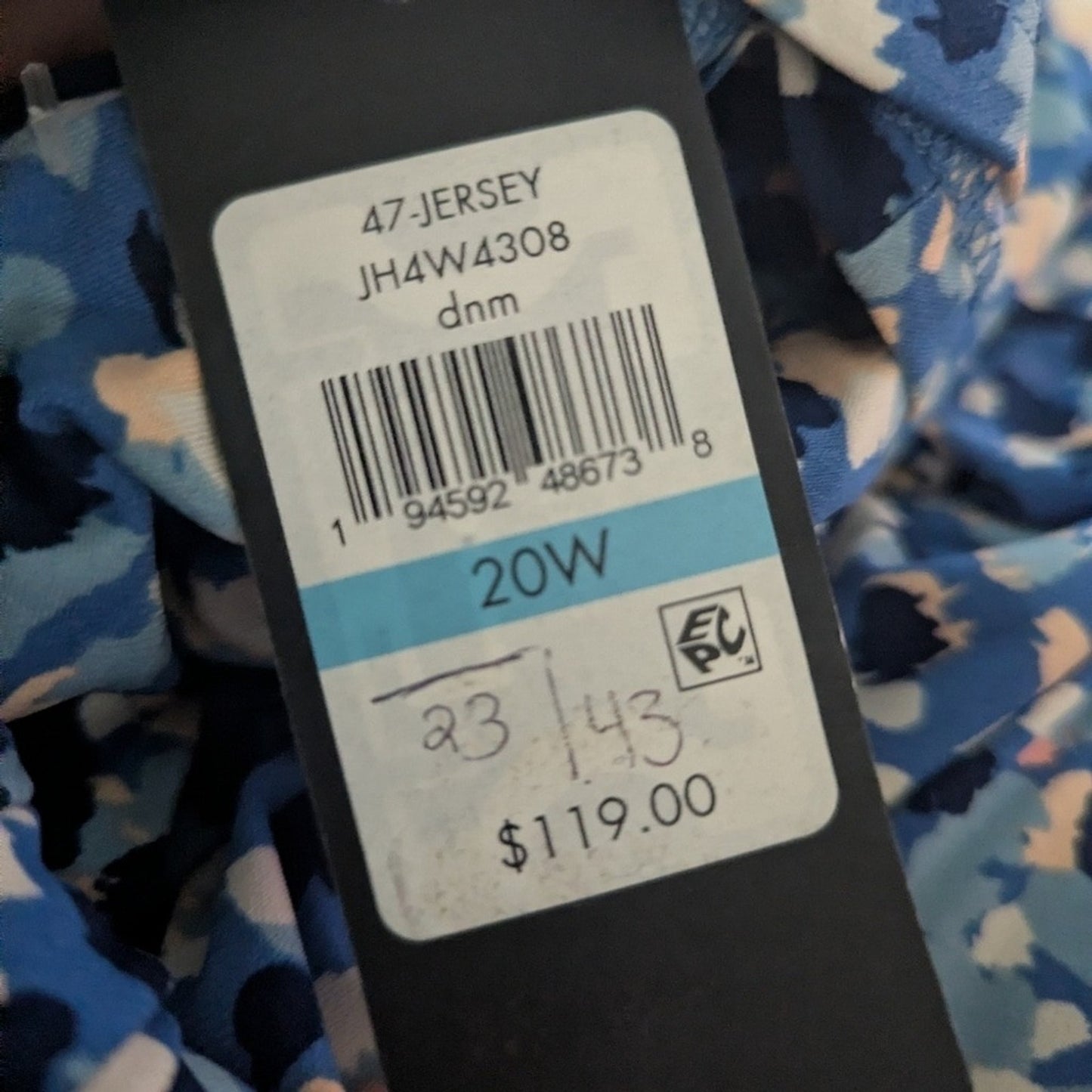 Jessica Howard Dress Women's 20W NWT Blue Floral Empire Waist. #F10s