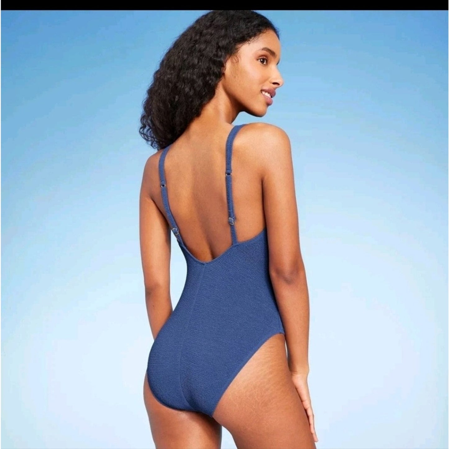 Shade &Shore Women's High Leg One Piece Swimsuit. NWTs Sz M. #F14
