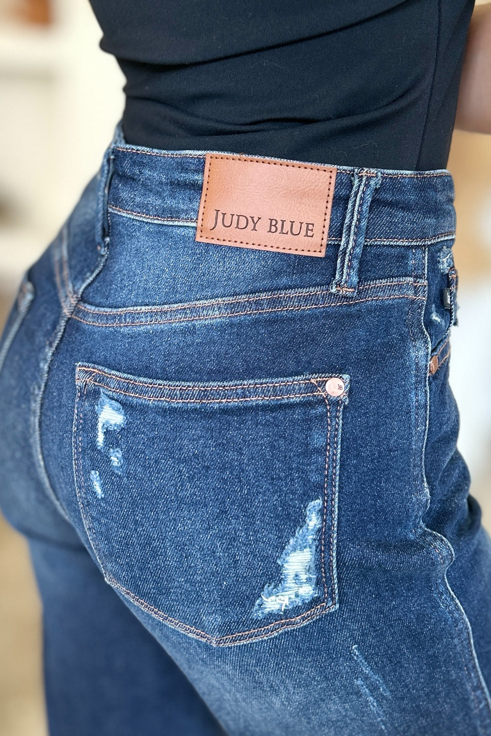 Judy Blue, High Waist destroyed denim jeans. Inseam 30" - Scarlett's Riverside Boutique 