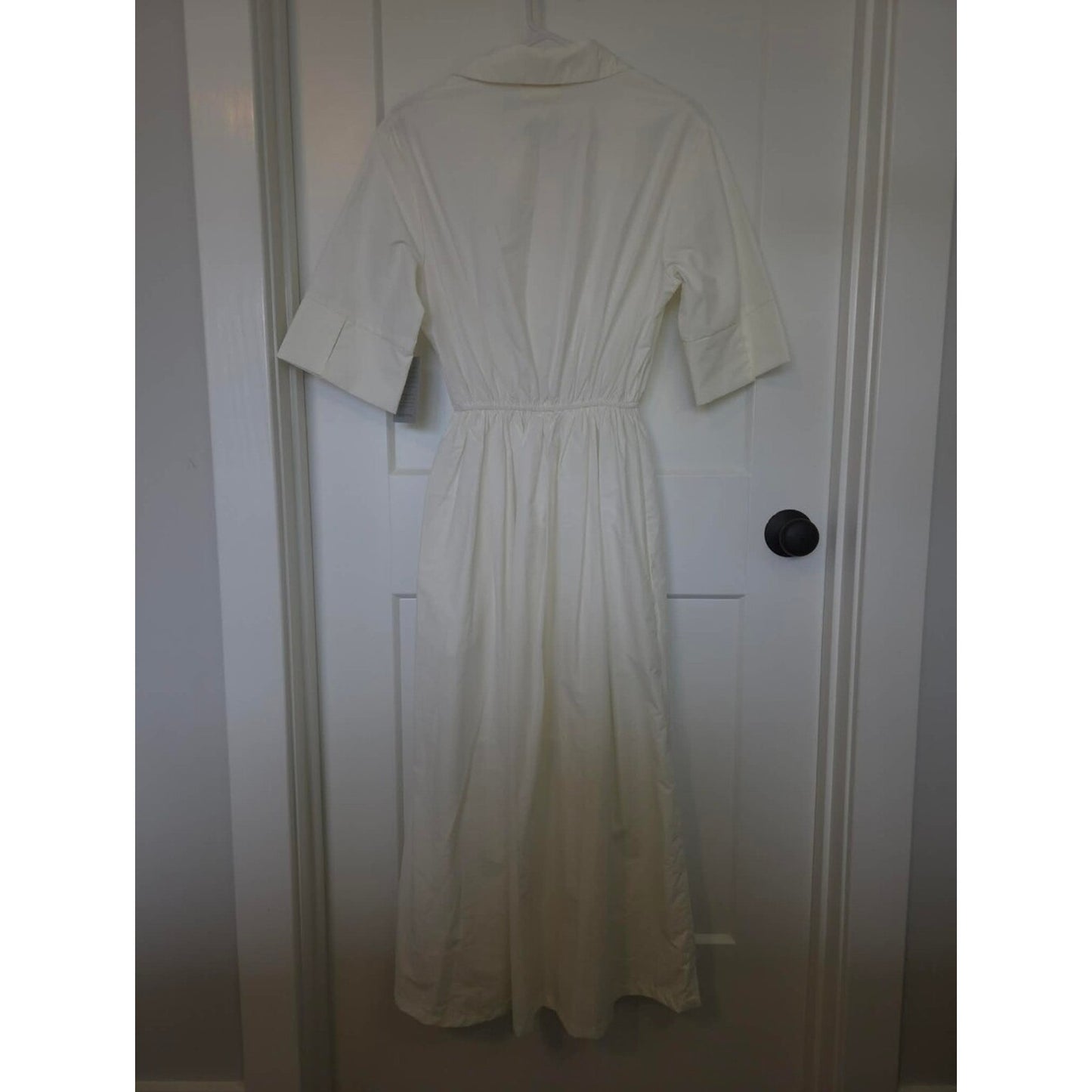 MELÓDAY Shirt Dress Women’s XS Ivory Collared Button Front Midi Dress NWT