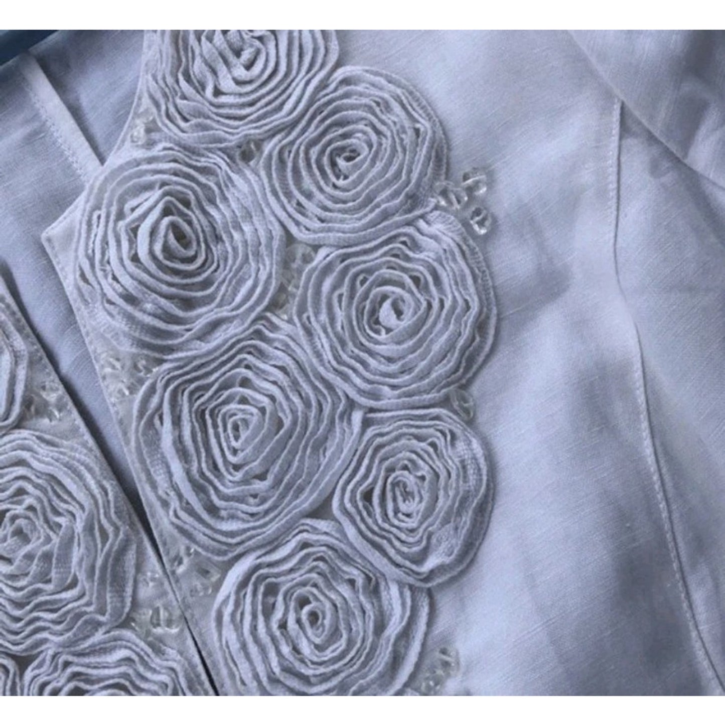 Ruby Rd Blouse Size L White Embroidered Floral Lightweight Elegant G26