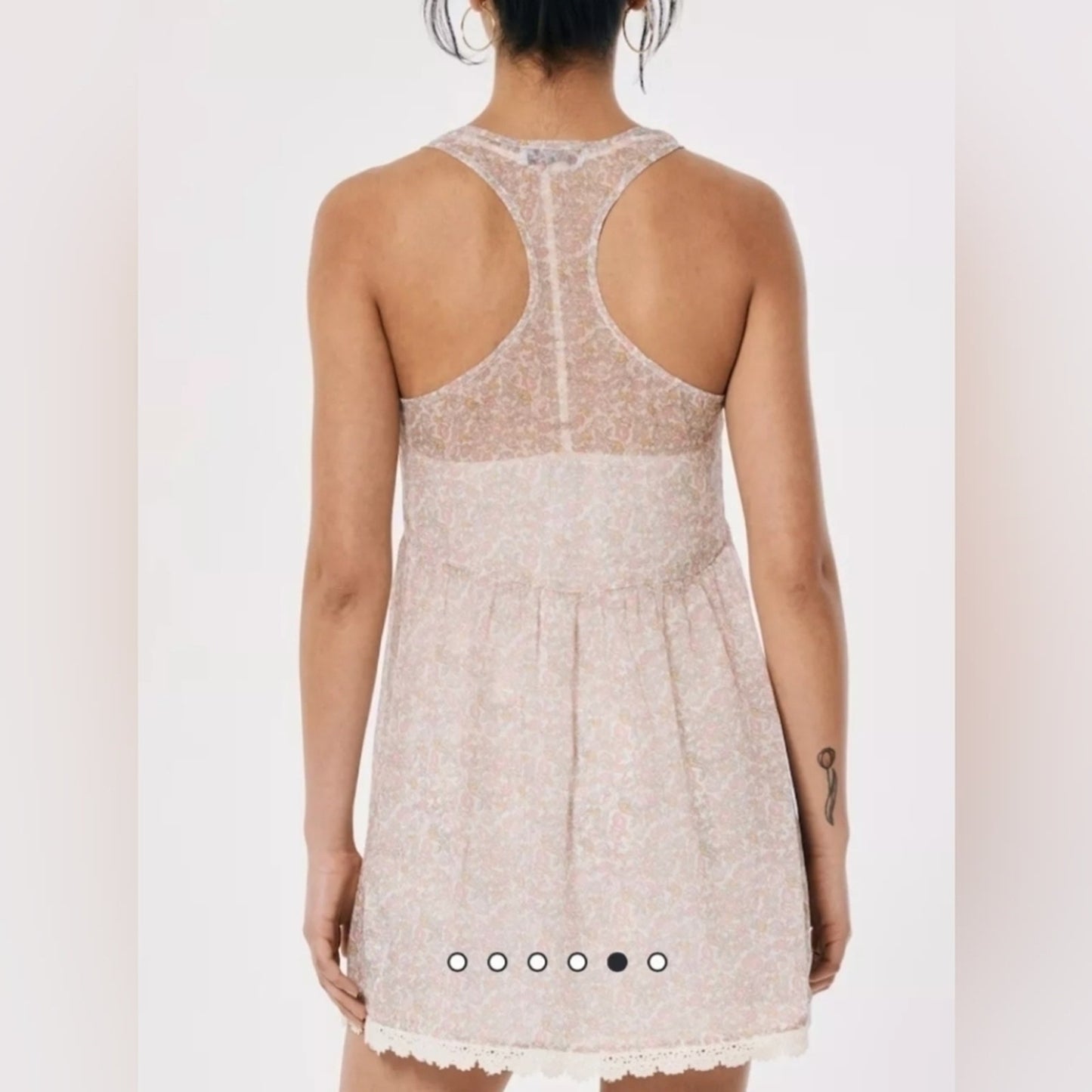 FLASH SALE Social Tourist Y2K Boho Floral Mini Dress. Summer Top XS Lace Trim