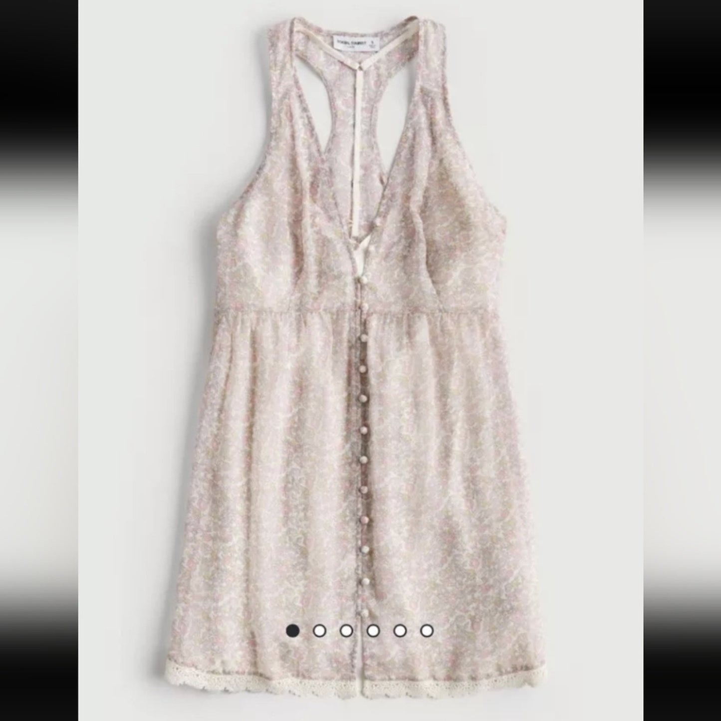 FLASH SALE Social Tourist Y2K Boho Floral Mini Dress. Summer Top XS Lace Trim