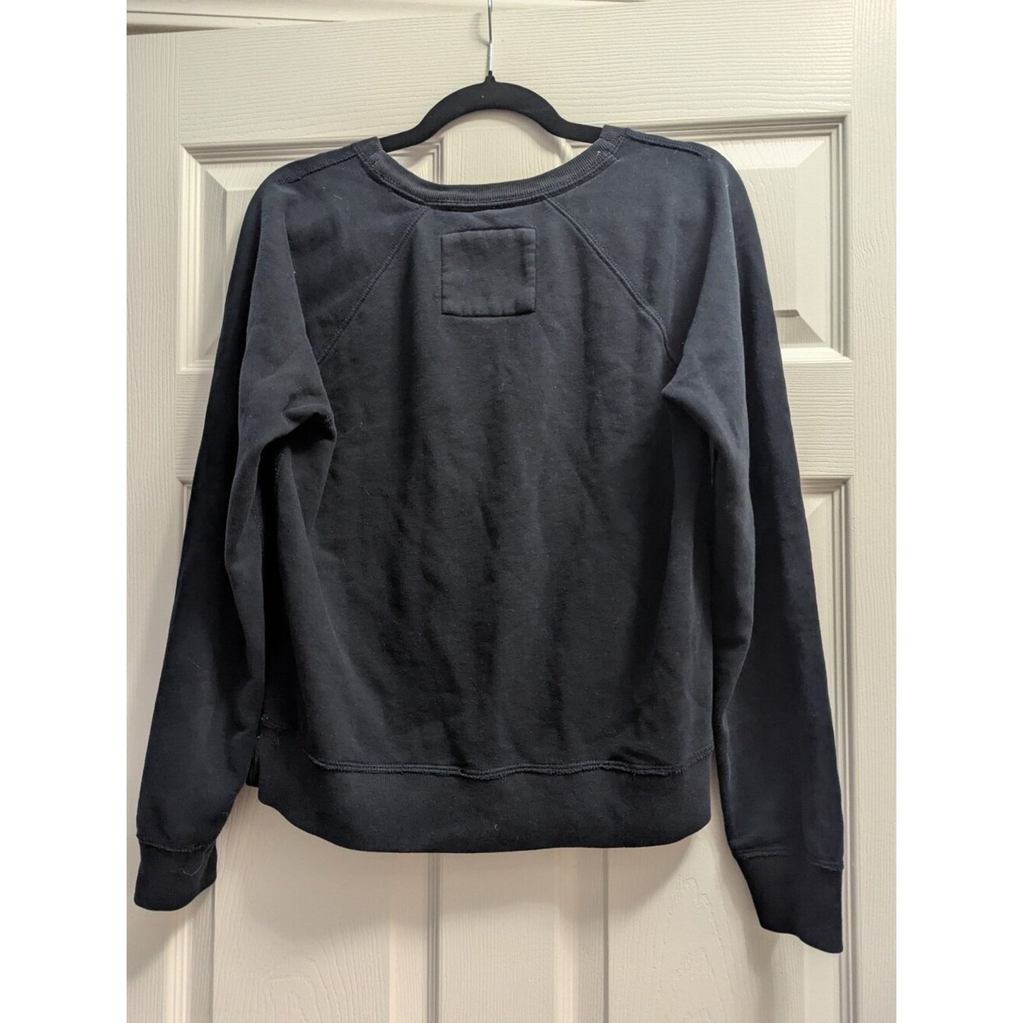 Y2K Abercrombie & Fitch Navy Crewneck Sweatshirt with Embroidered Logo