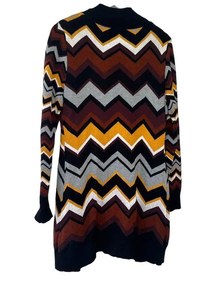 Missoni, oversized M, Zig Zag Stripes Crewneck Sweater Dress & Cardigan