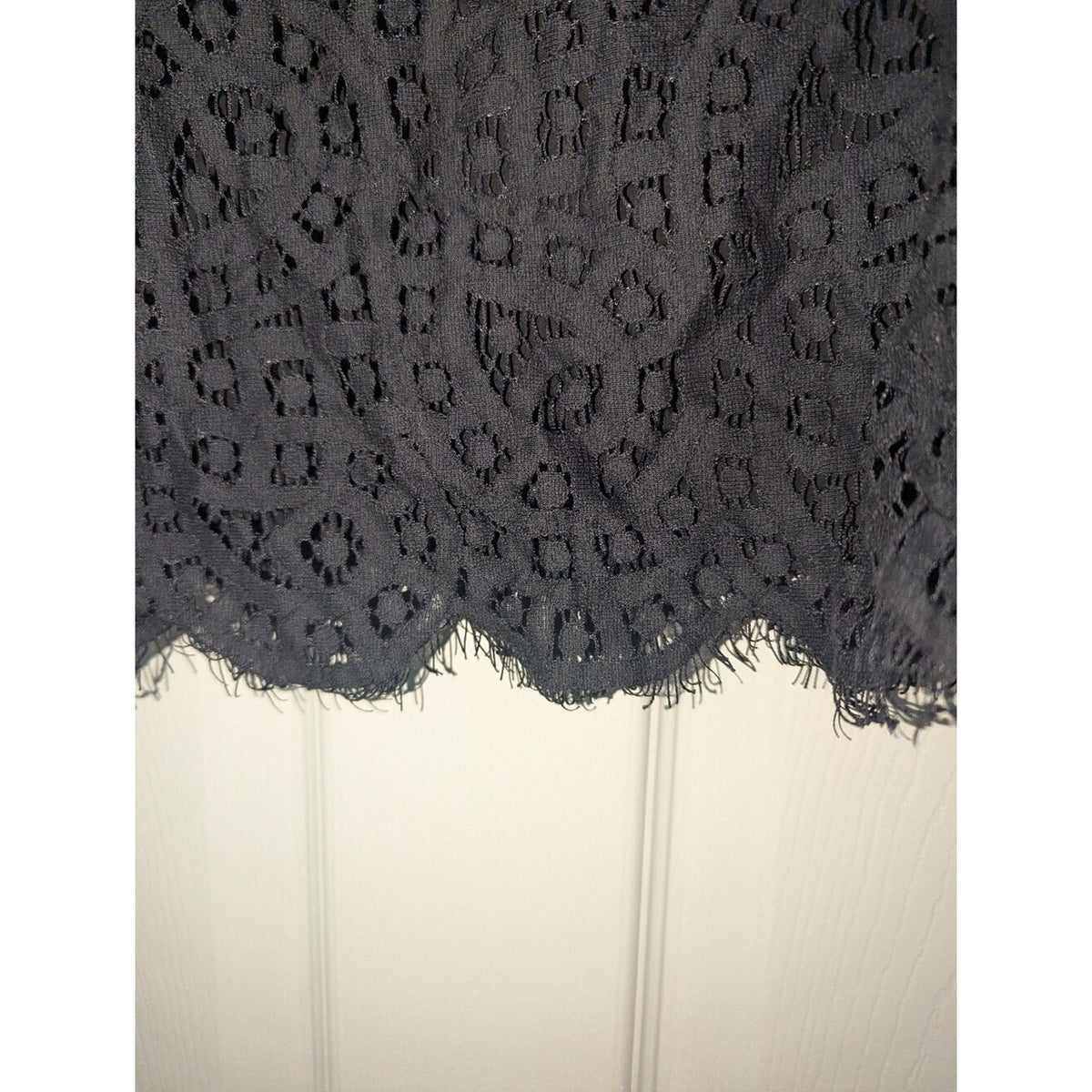 Wild Fable Black Lace Eyelet Bell Sleeve Blouse Women’s XS Boho Goth Top