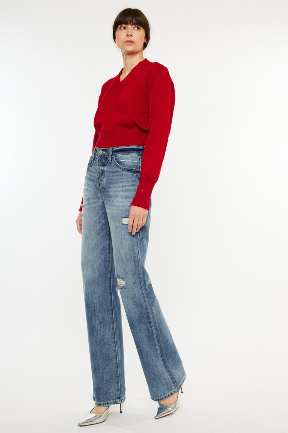 Kancan Distressed High Waist Bootcut Jeans - Scarlett's Riverside Boutique 