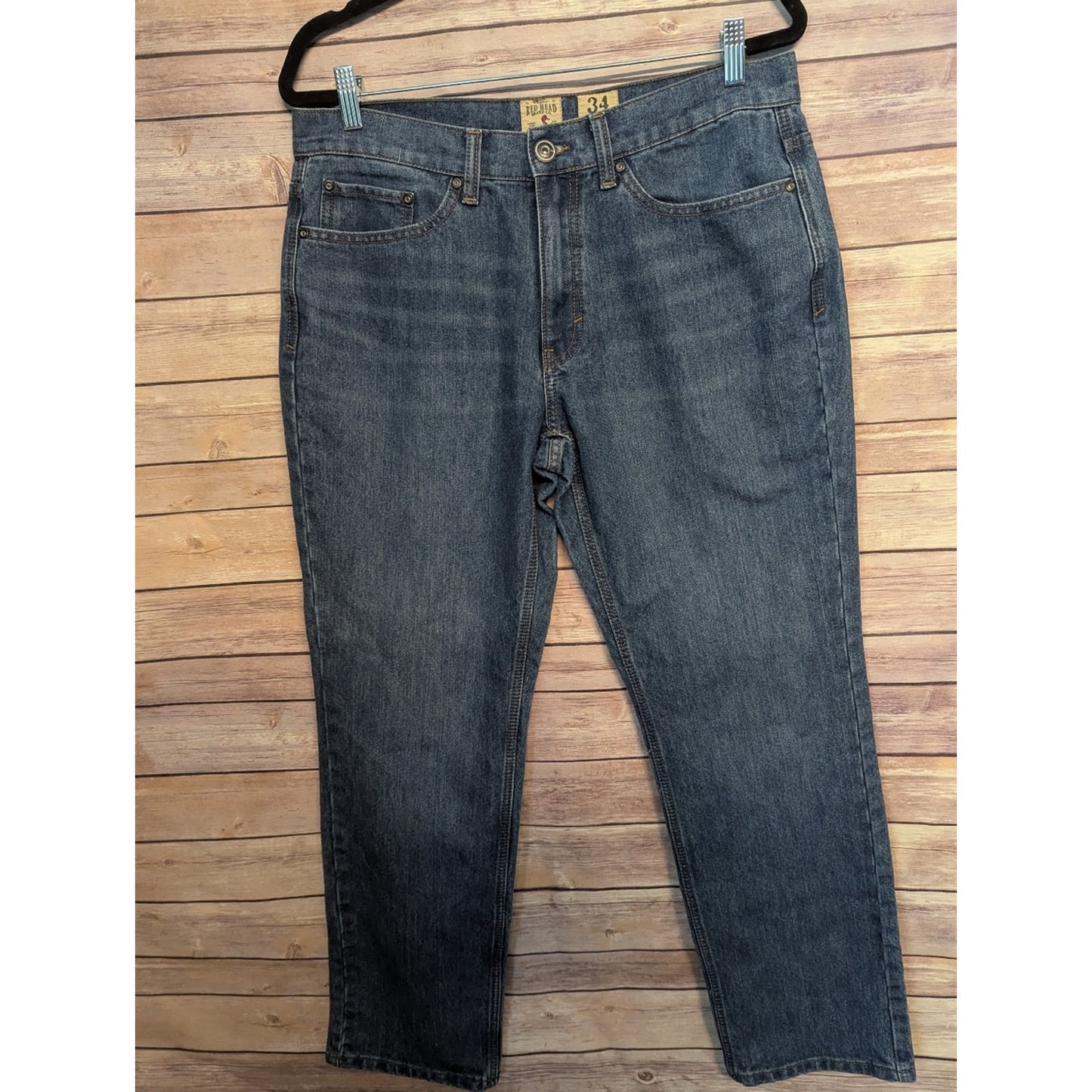 RedHead Brand Co Men’s Jeans 34x30 Blue Denim Straight Leg Stretch Work Casual P