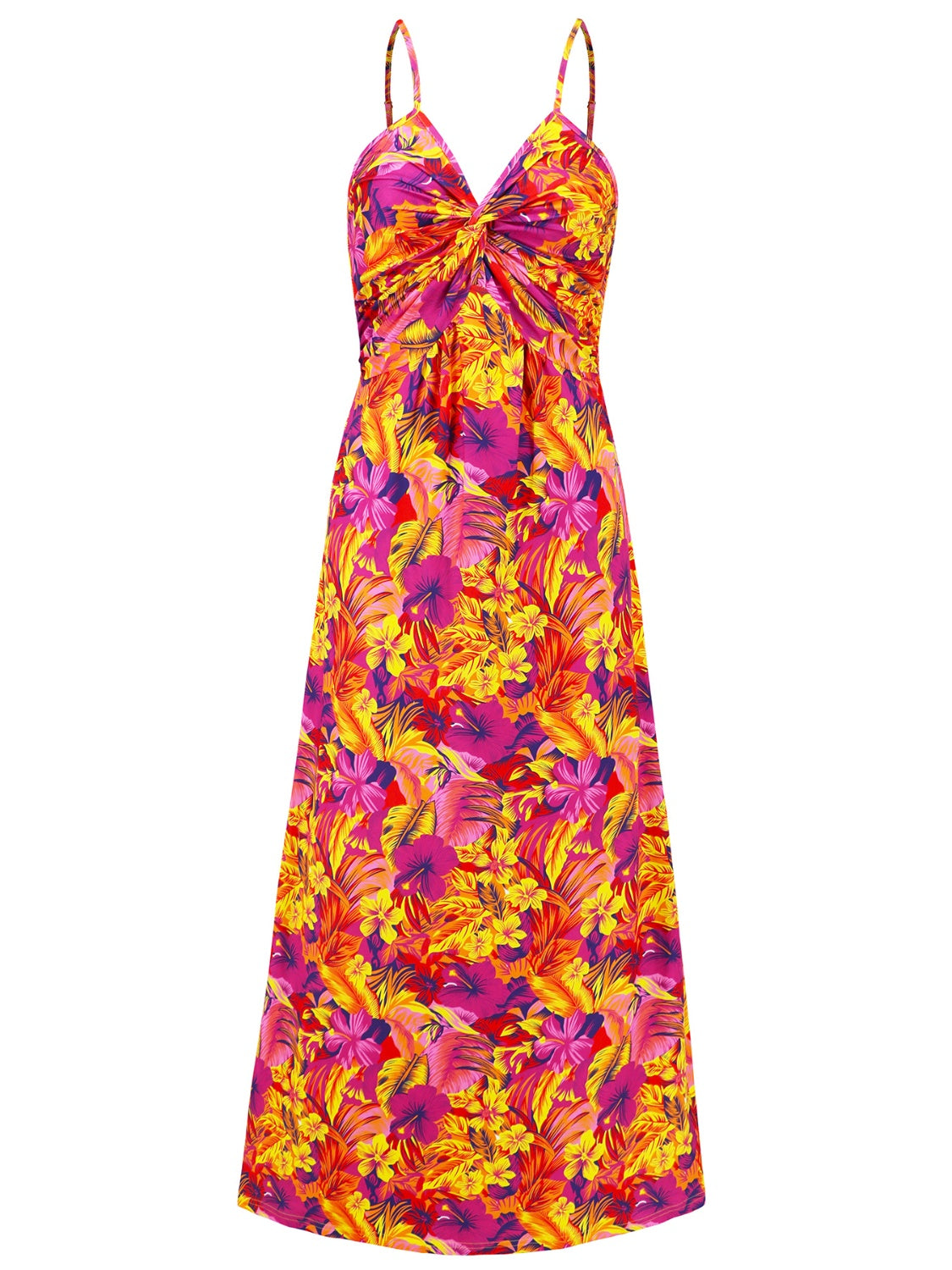 Twisted Printed V-Neck Cami Dress - Scarlett's Riverside Boutique 