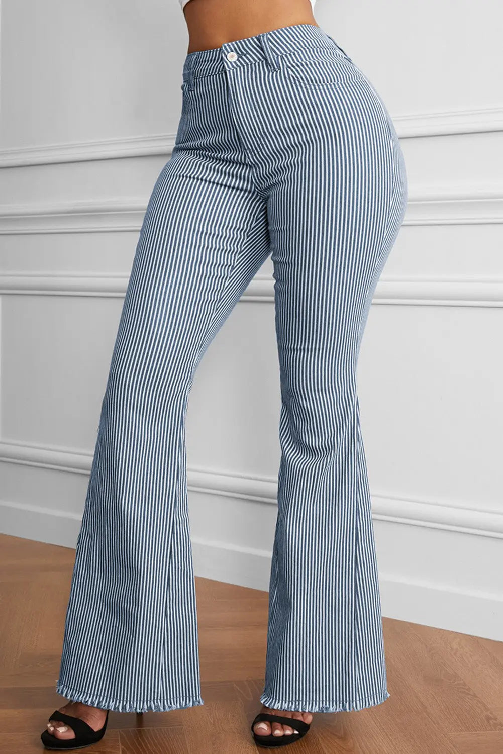 Blue And White Striped Pants - Scarlett's Riverside Boutique 