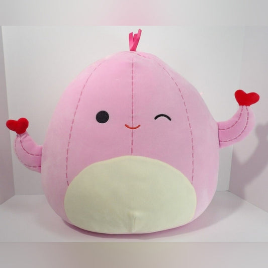 NWT Squishmallow Pink Whale Plush – Winking Face – 16” Ultra Soft Stuffed Animal