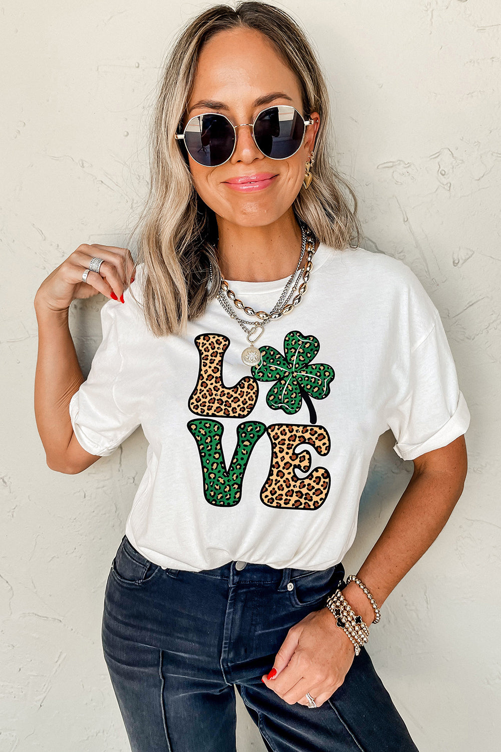 WhiteLOVE Graphic St. Patricks Crewneck Tee