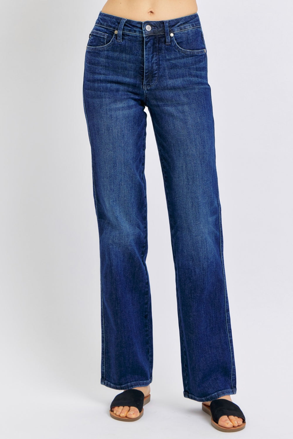 Judy Blue Full Size High Waist Tummy Control Straight Jeans - Scarlett's Riverside Boutique 