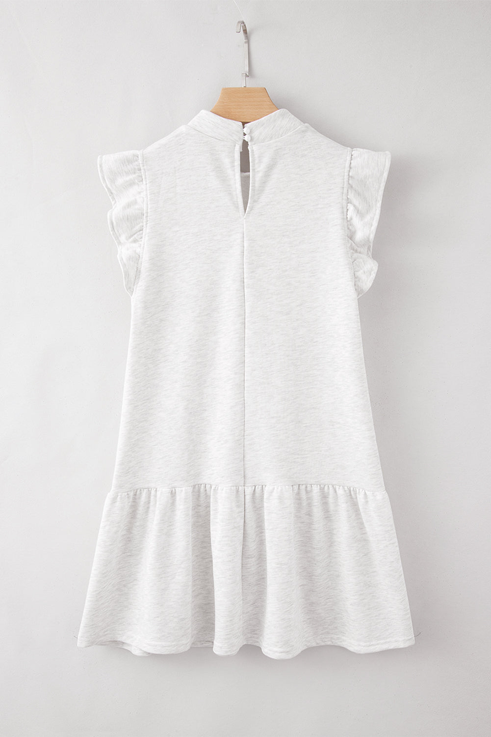 White Flutter Sleeve Crew Neck Shift Dress - Scarlett's Riverside Boutique 