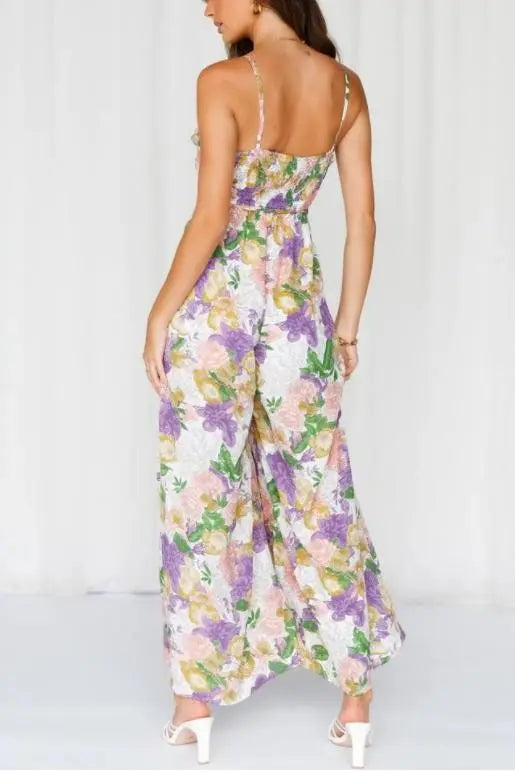 Floral Print Wide Leg Jumpsuit - Scarlett's Riverside Boutique 