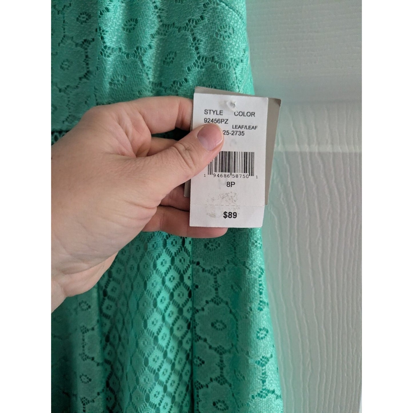 NWT Danny & Nicole Women’s 8P Mint Green Lace Fit & Flare Dress Sleeveless Petit