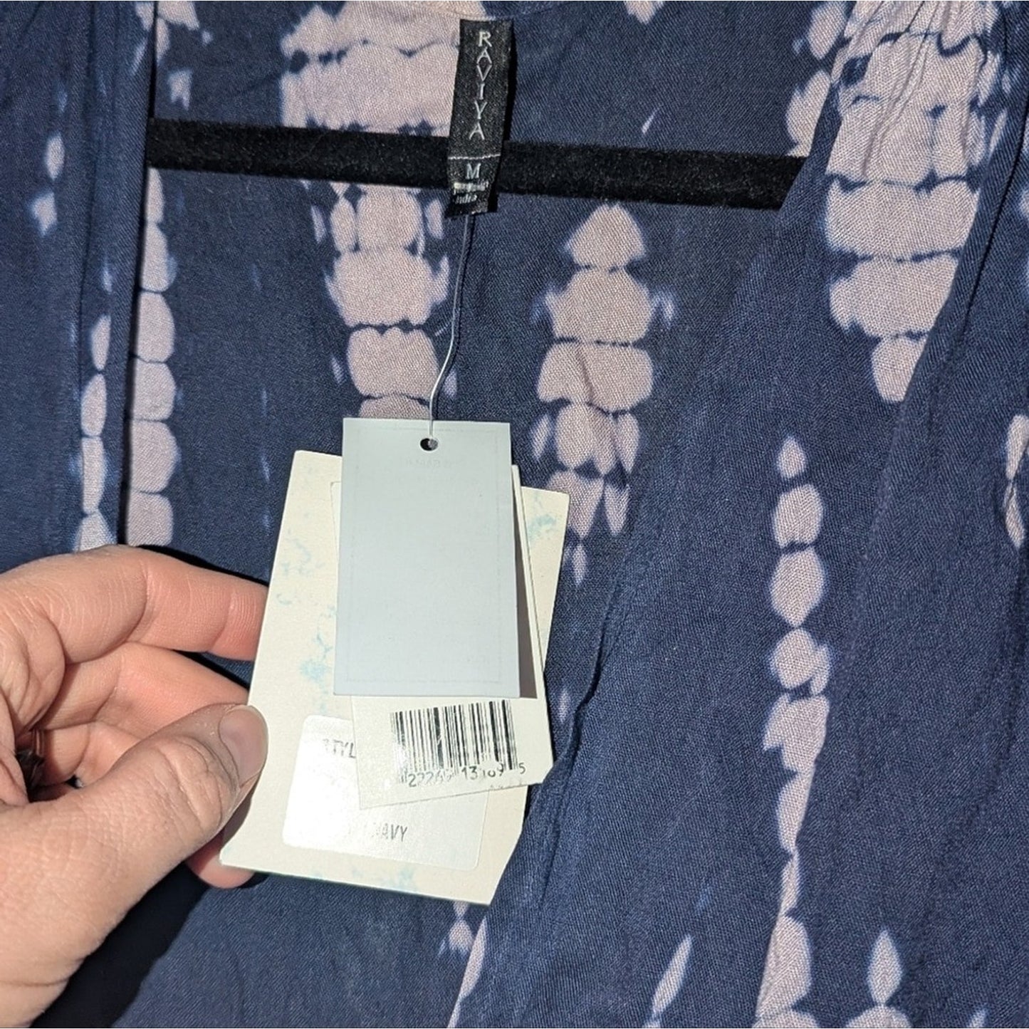 Raviya, Swim Navy and White Tie-Dye Wrap Midi Dress Size M NWTs