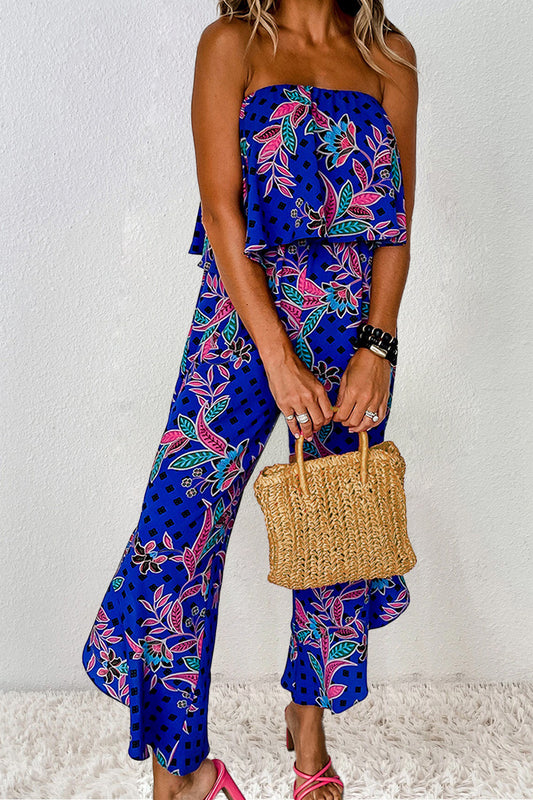 Printed Tube Jumpsuit - Scarlett's Riverside Boutique 