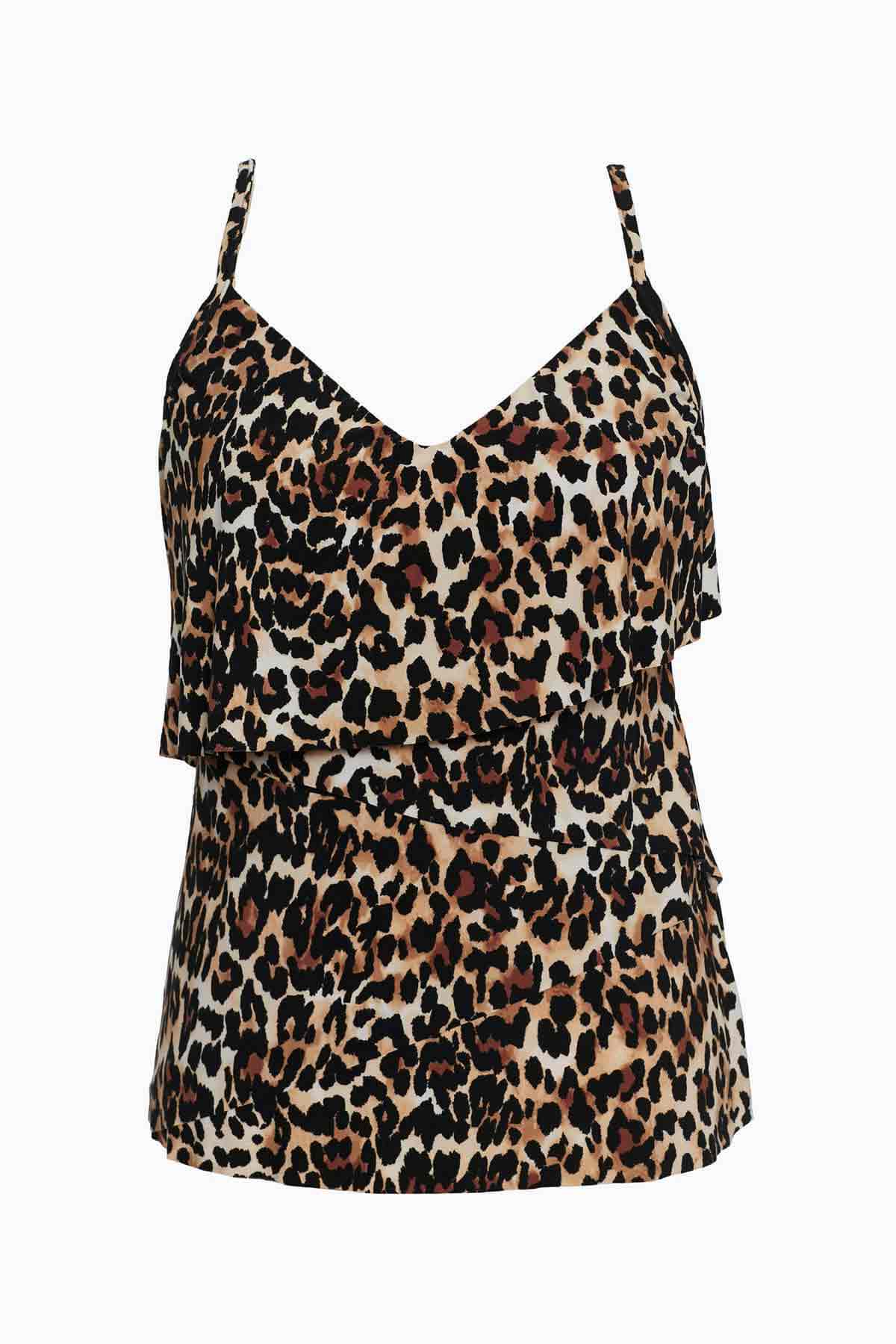 Magicsuit Chloe Tankini Top in Leopard Size 14. #A7
