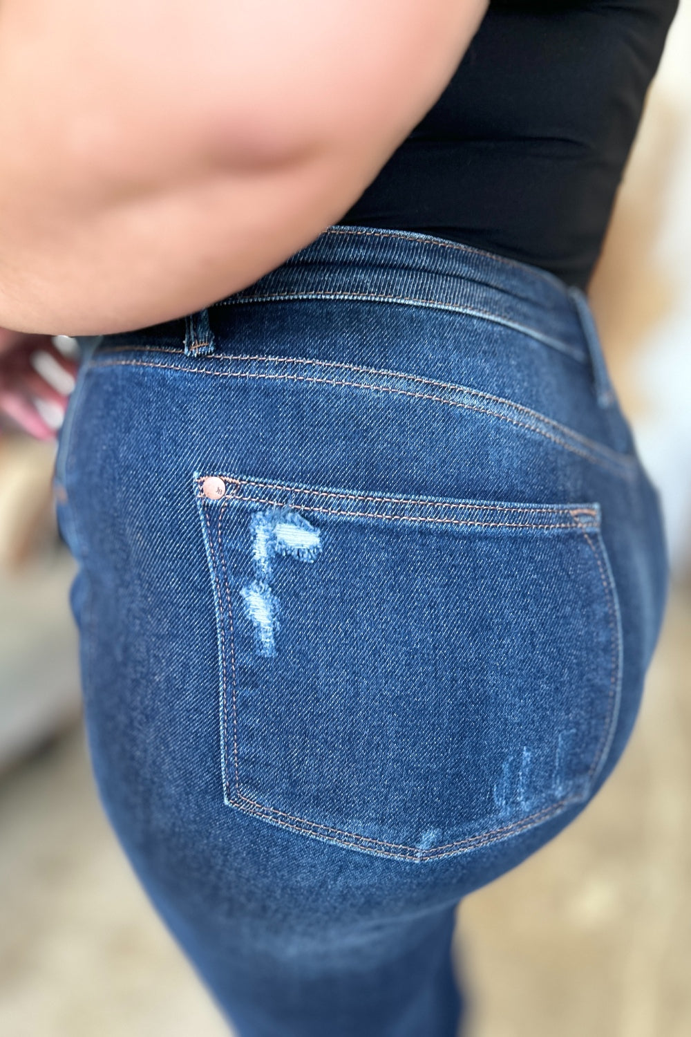 Judy Blue, High Waist destroyed denim jeans. Inseam 30" - Scarlett's Riverside Boutique 