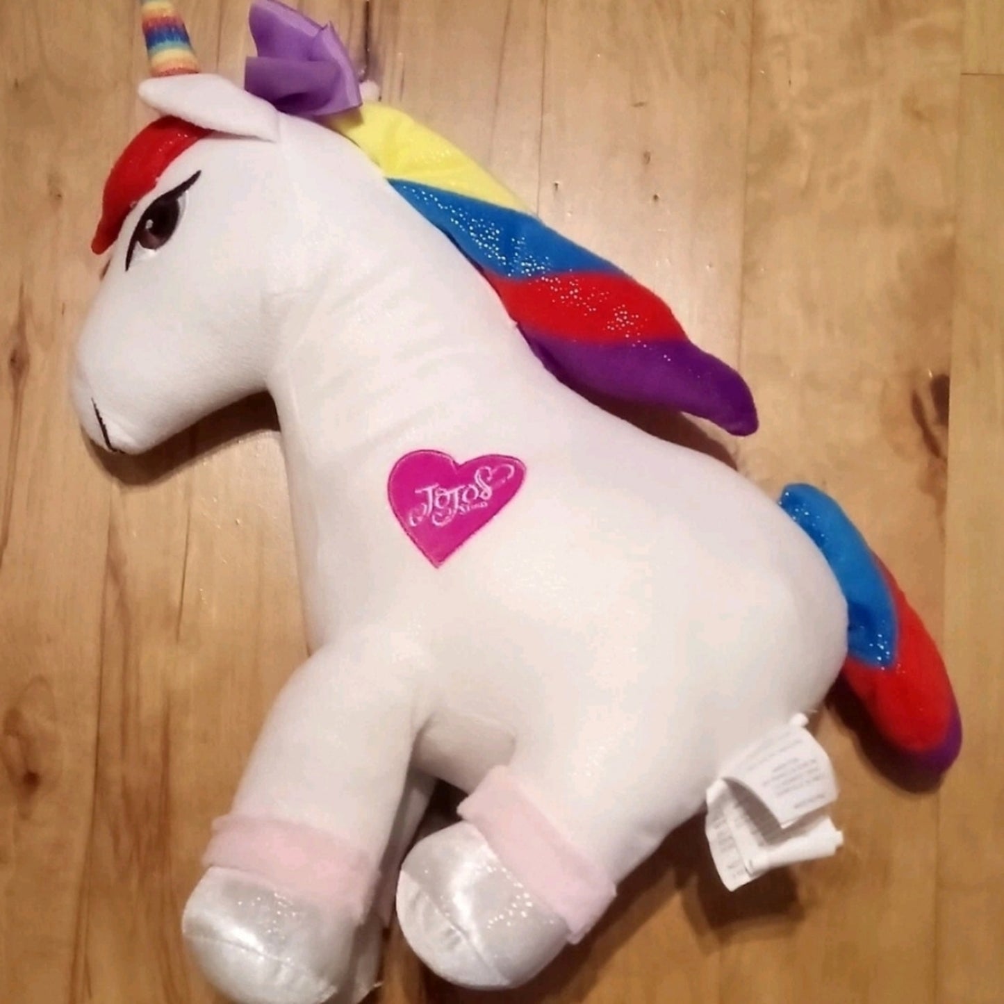 JoJo Siwa Rainbow Unicorn Plush Large Stuffed Animal Glitter Hooves Bow