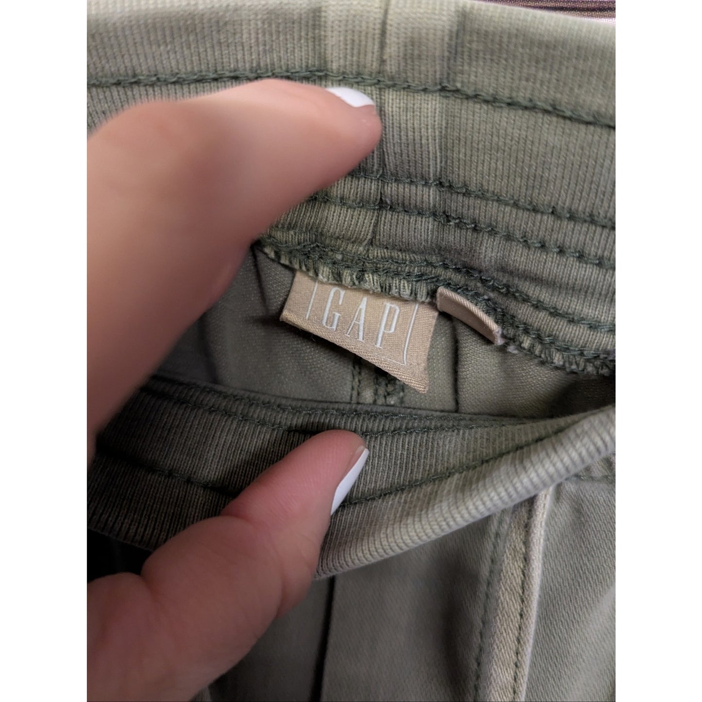 GAP Tall Olive Green Drawstring Jogger Pants Womens Casual Pull On Tapered Pants