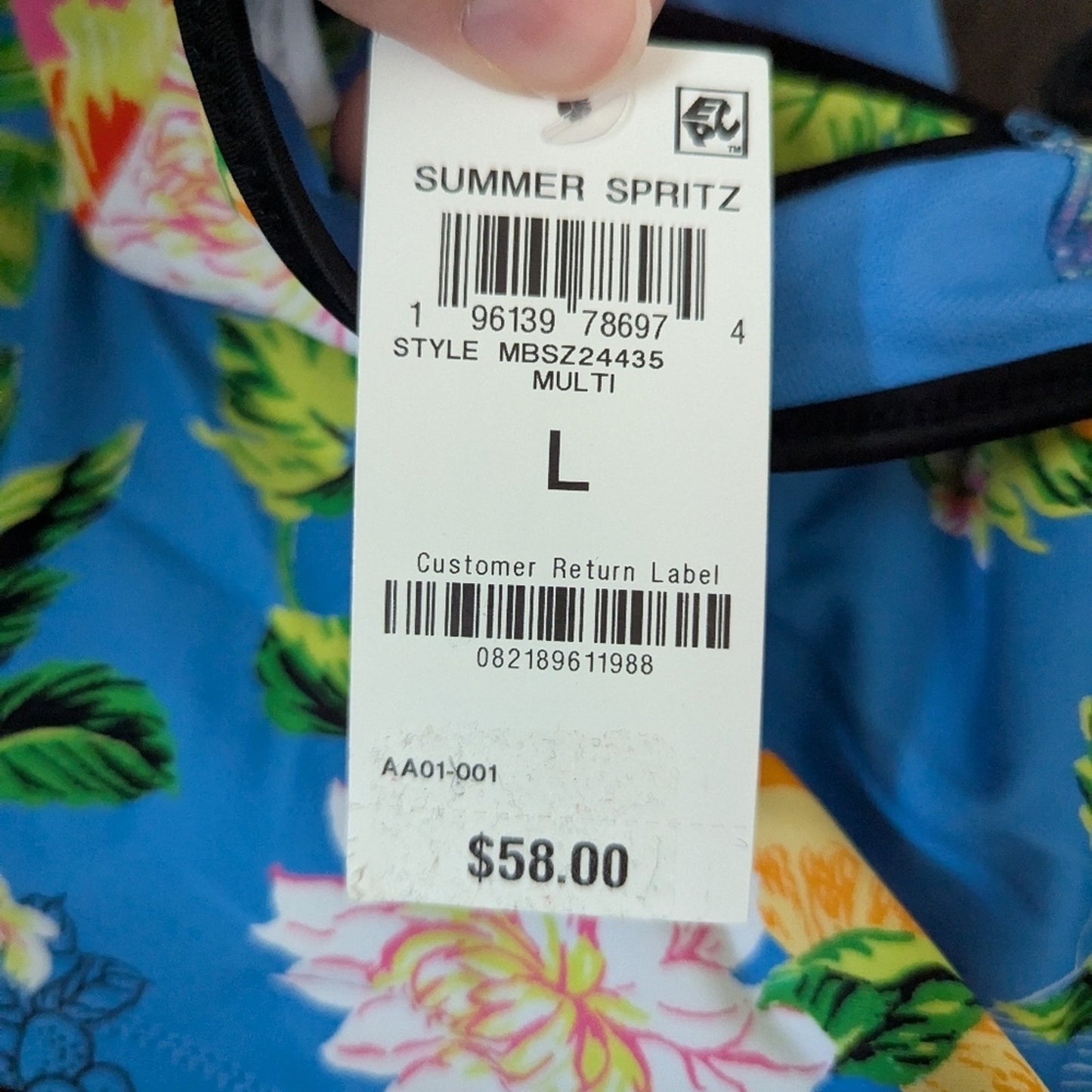 NWTs, Tropical Floral Women's Swim Top By Bar III #A56
