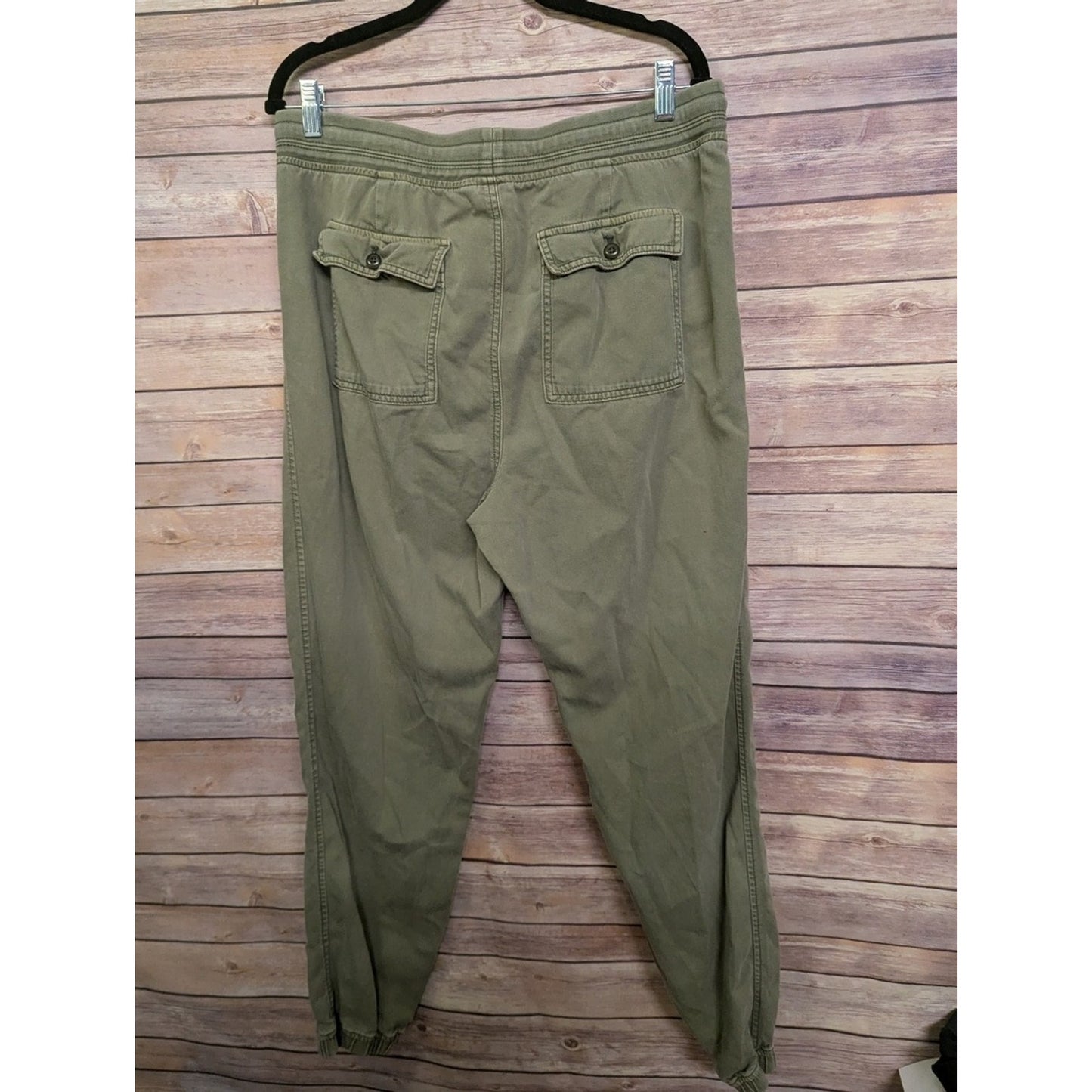 GAP Tall Olive Green Drawstring Jogger Pants Womens Casual Pull On Tapered Pants