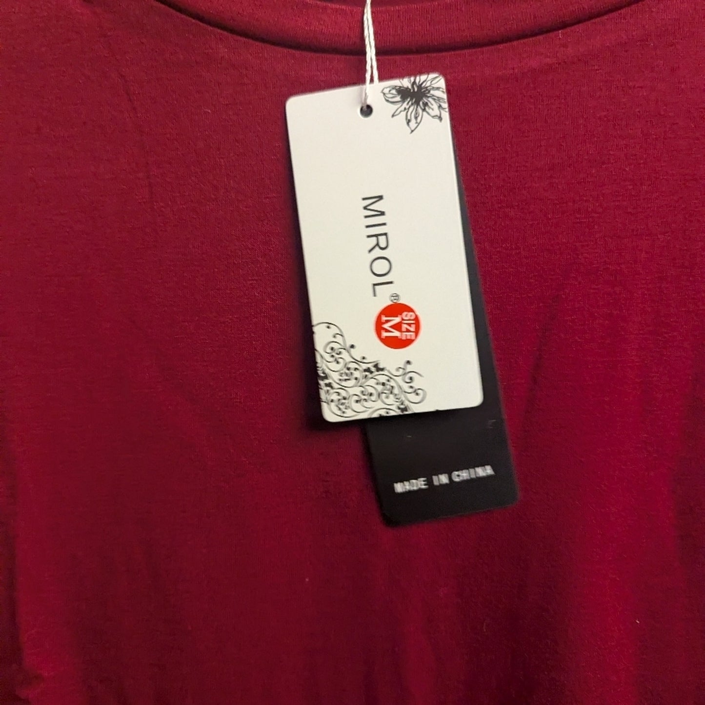 NWTs Burgandy Ruffle Sleeve Top - Red Size M #H14