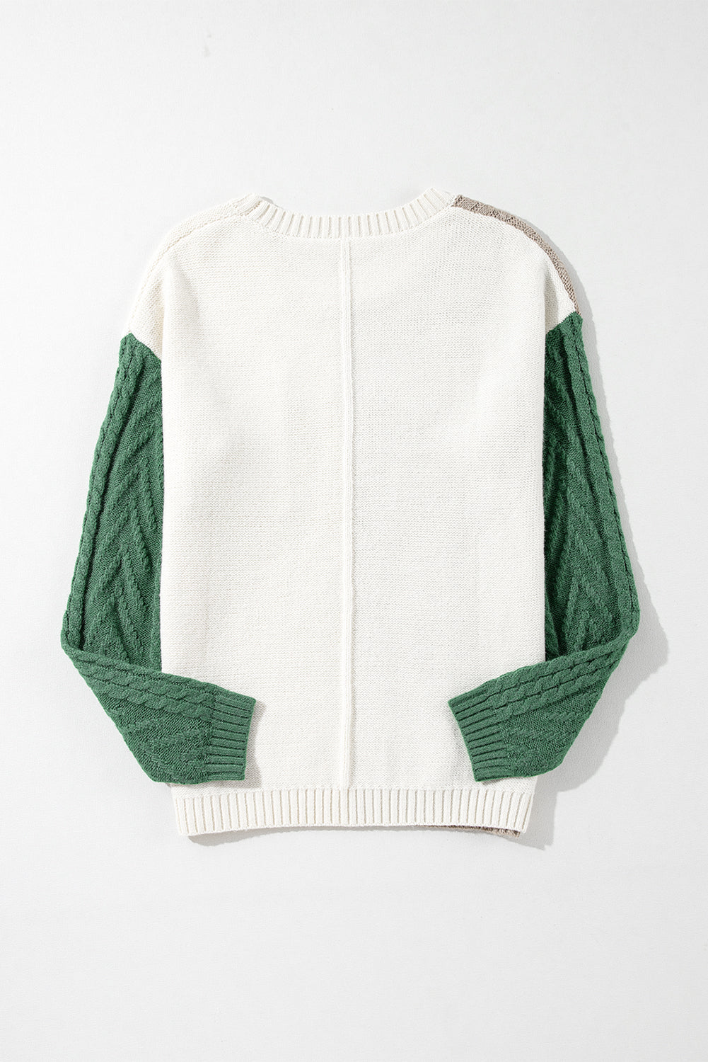 Vineyard Green Colorblock Patched Pocket Drop Shoulder Sweater - Scarlett's Riverside Boutique 