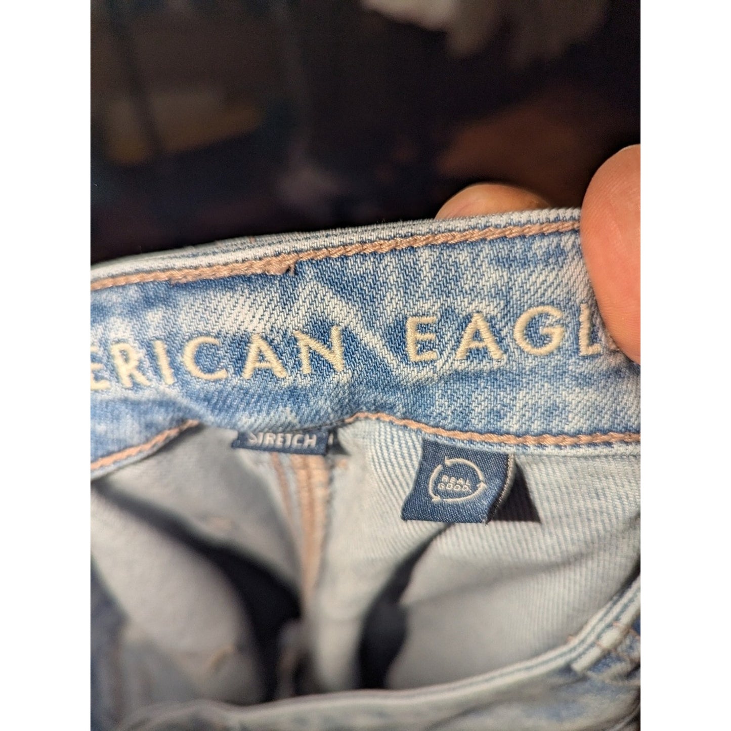 American Eagle Women’s Light Wash Wide Leg Cargo Jeans Utility Denim Pants S 12