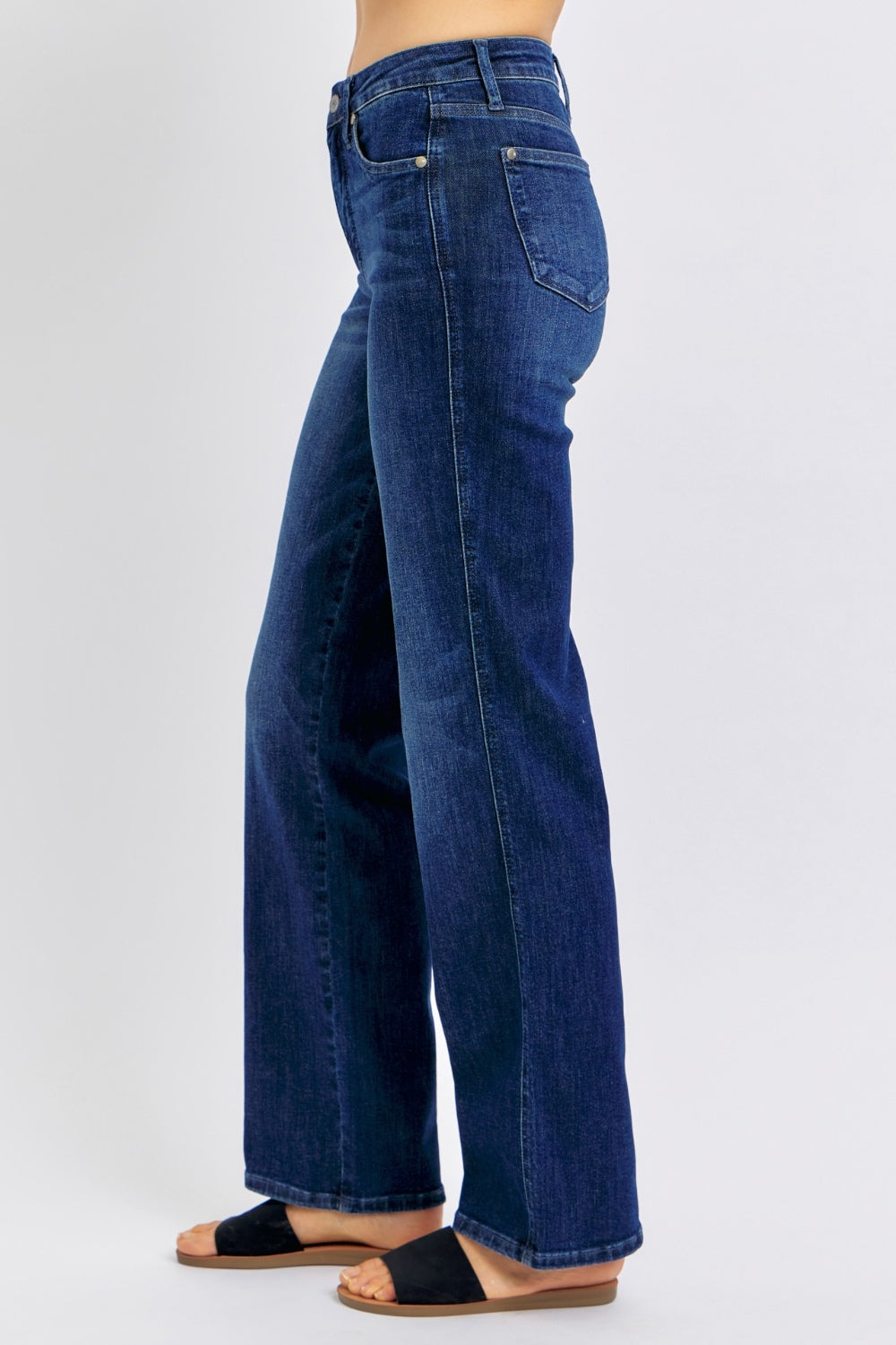 Judy Blue Full Size High Waist Tummy Control Straight Jeans - Scarlett's Riverside Boutique 