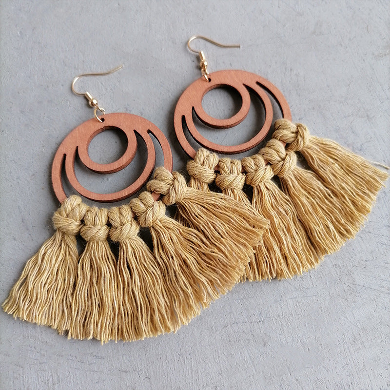 Tassel Detail Geometric Earrings - Scarlett's Riverside Boutique 